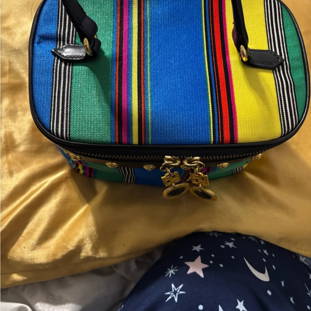 Versace Colorful Striped Vintage Vanity Bag Like New